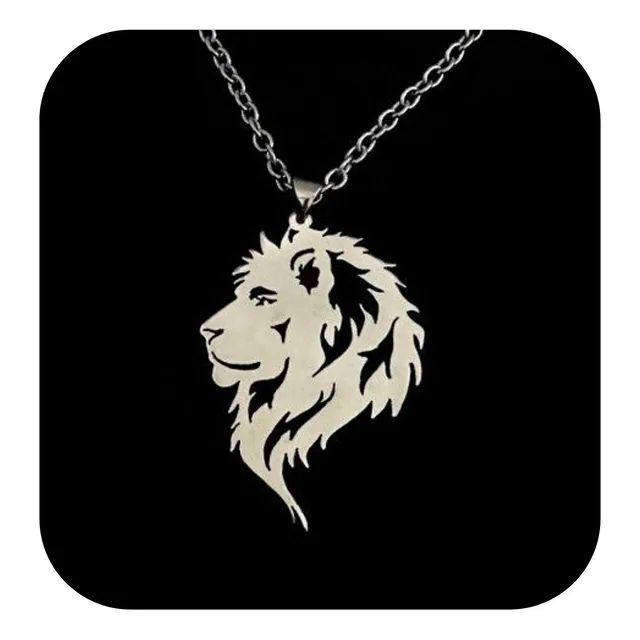 Collar Para Hombre Modelo Cabeza De León En Plata 950
