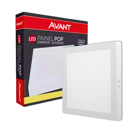 Painel Plafon Led 18w Sobrepor 22x22 Quad Luz Neutra 4000k Painel Plafon Led 18w Sobrepor 22x22 Quad Luz Neutra 4000k