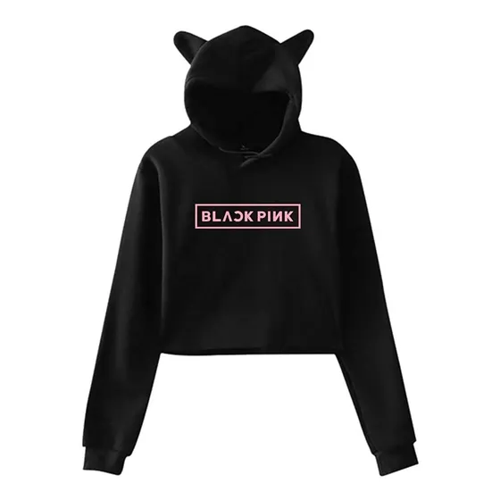 Sueteres Croptop Orejitas De Gato Blackpink Niñas Damas 
