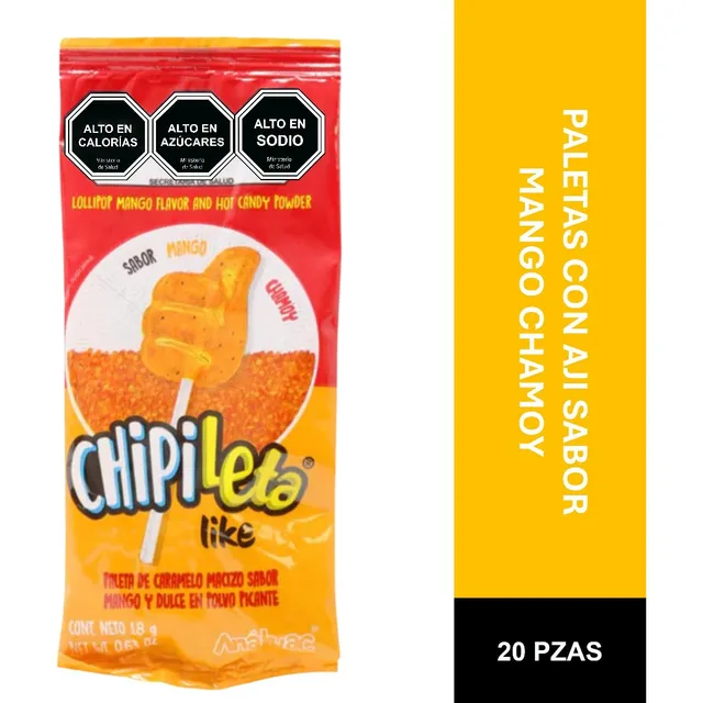 Paleta Chipileta Like Mango Con Ají En Polvo 20 Piezas