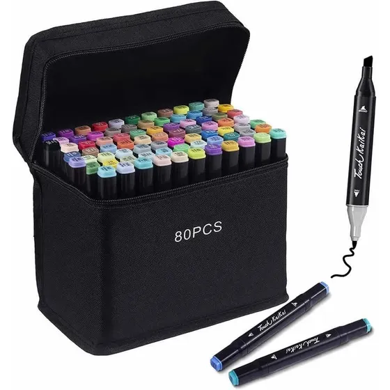 Marcadores De Diseño Touch Doble Punta Permanente 80 Pcs