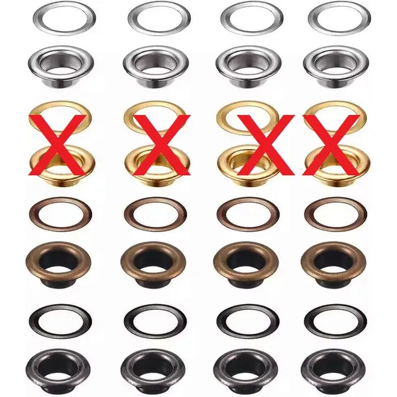 Ojetes De Bronce H65 6 Mm. 4 Colores 200-pack.