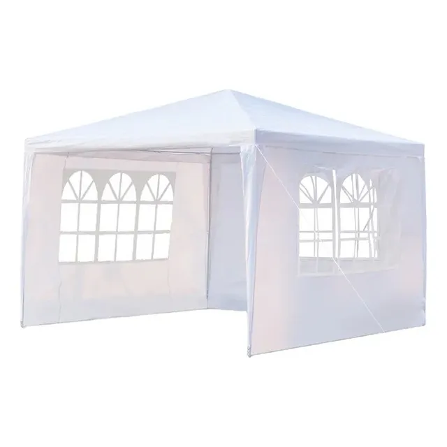 Toldo Carpa Pro de 3x3m con Paredes Laterales Desechable Color Blanco con Ventanas Ideal para Fiesta