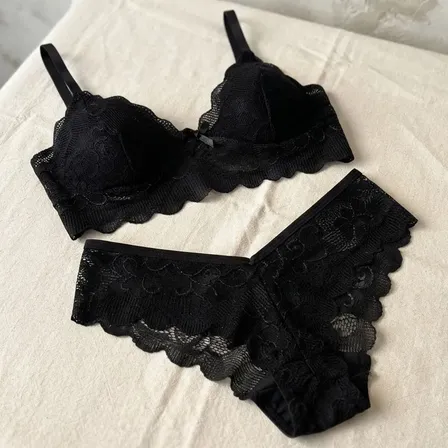 Conjunto Lingerie Sensual Renda Sutiã E Calcinha Feminino