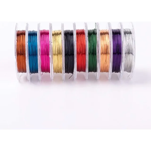 Set 10 Rollos Alambre De Cobre Para Bisutería 0.4 Mm 100 Mts