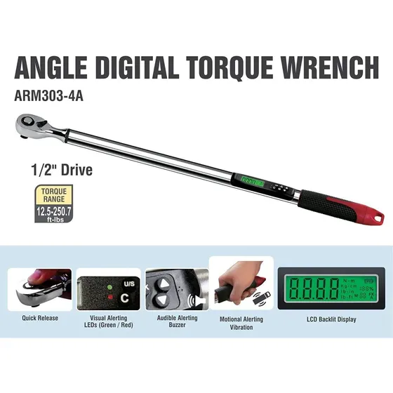 Torquímetro Digital Acdelco 1/2 Con Angulo -12.5 A 250ft/lb