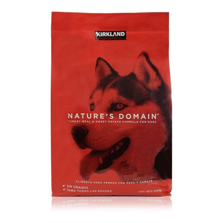 Alimento Kirkland Signature Nature's Domain para perro sabor pavo y camote en bolsa de 35lb