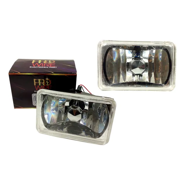 Faro Universal Cuadrado Pequeño Punta Diamante Vidrio H4