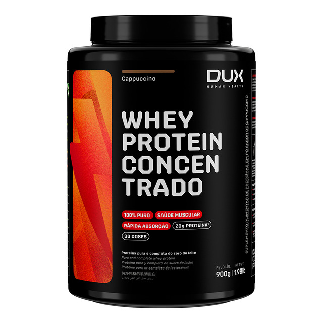 Whey Protein Concentrado Dux Nutrition Pote 900g Sabor Baunilha Whey Protein Concentrado Dux Nutrition Pote 900g Sabor Baunilha