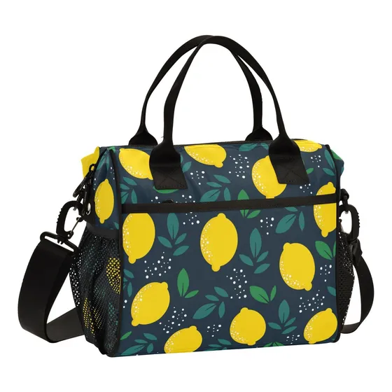 Bolsa Almuerzo Hoja Limon Reutilizable Aislada Correa Hombro