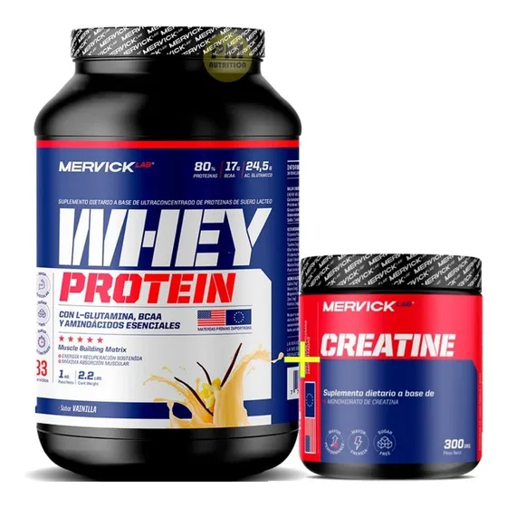 Proteína De  1 Kg Al 80 % Suero + Creatina 300g  Mervick
