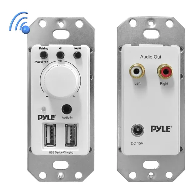 Pyle Bluetooth Receiver Wall Mount In Wall Audio Control
