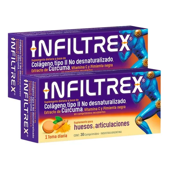 Pack 2 Infiltrex Colágeno Suplemento Huesos Y Articulaciones