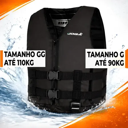 Colete Salva Vidas Flutuador Pesca Caiaque Piscina 90 110 Preto G 90kg