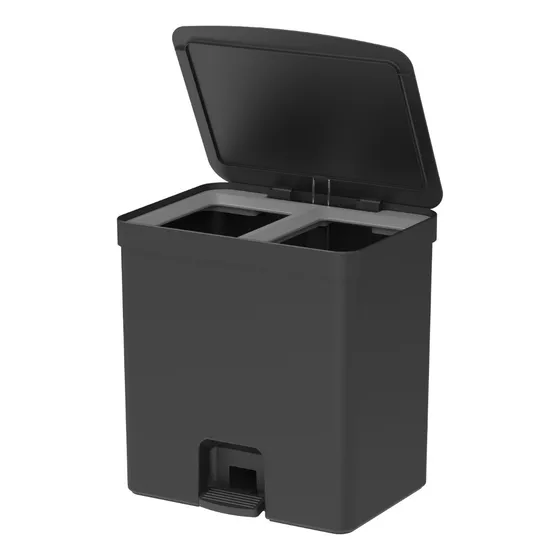 Lixeira Seletiva De Pedal Duplo Compartimento 20 Litros Lixo