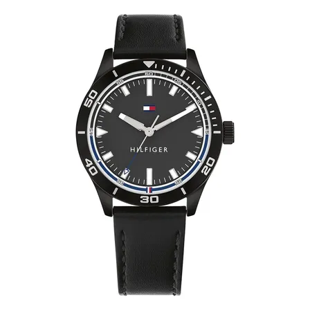 Relógio Tommy Hilfiger Toc Masculino Em Couro Preto 1791819 Preto