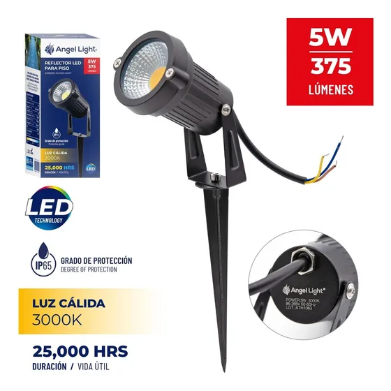 Reflector O Lampara Led 5w 3000k Con Tripode- Angel Light