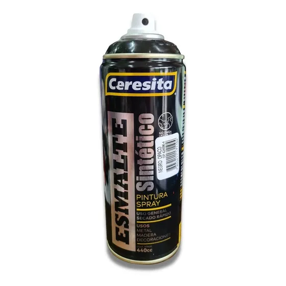 Spray Aerosol Ceresita Esm. Sintético Secado Rápido 440 C.c. Color Negro Opaco