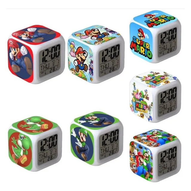 Reloj Despertador Digital Luz  Sonido Mario Luigi Minecraft 