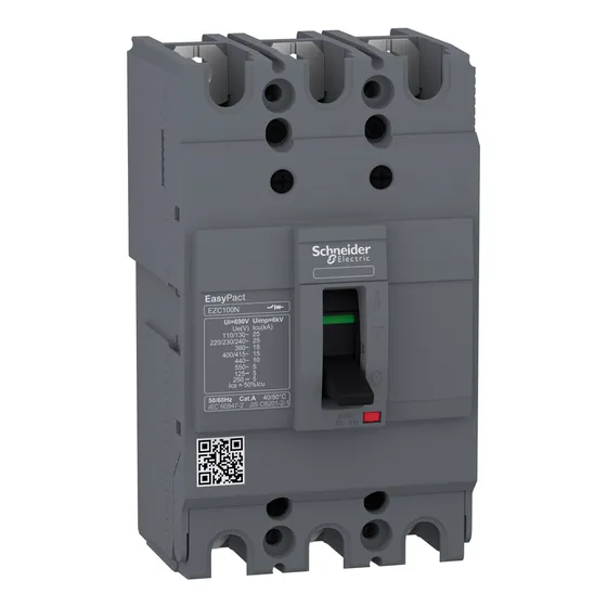 Disjuntor Caixa Moldada Tripolar 50A 18Ka 380/415V EZC100N3050 - Schneider Electric