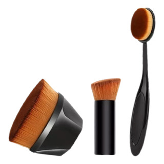 Set 3 Brochas Plana De Maquillaje Para Base Brocha Set 3 Brochas Plana De Maquillaje Para Base Brocha