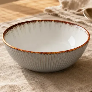 3A Arts Decor Bowl De Cerâmica 600ml Mesa Posta Tigela Sopa Salada Açaí CinzaPor