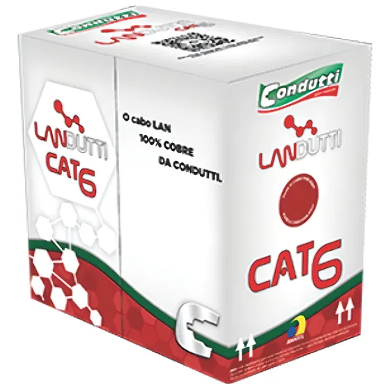 Cabo De Rede Azul Cat6 Hd Landutti Condutti 305m 100% Cobre