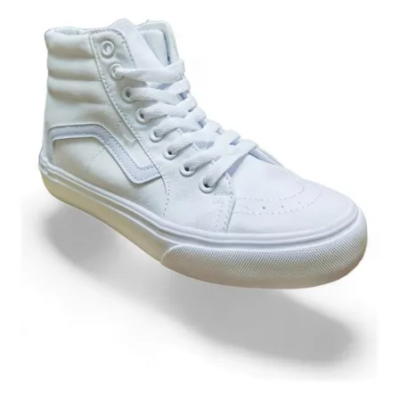 Zapatillas De Lona Con Caña Alta Mujer Color Negro Blanco