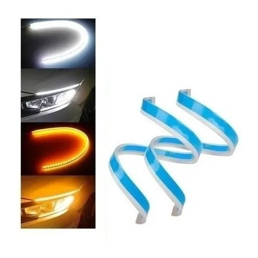 2 Tiras Led Drl 60cm Posicion Giro Blanco Ambar Secuencial