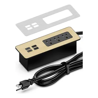 Regleta De Corriente Empotrable Emerising Pd De 65 W Con 2 P