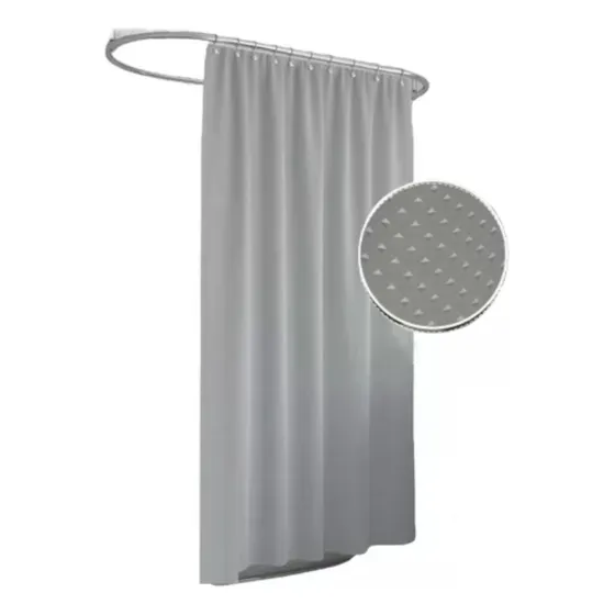 Cortina Baño Ducha Impermeable Tela Ganchos Bañera Moderna