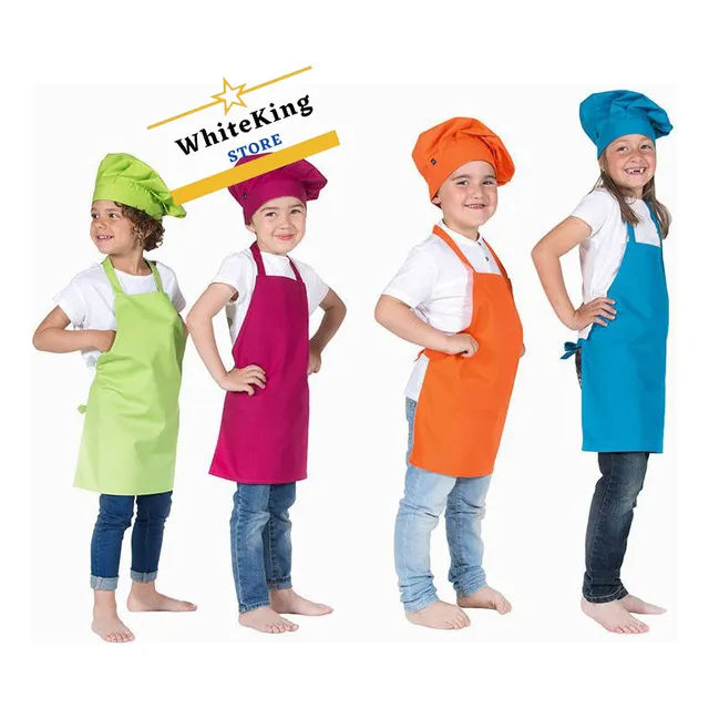 Delantal + Gorro Tipo Hongo Niños Mini Chef Pintura Colegio