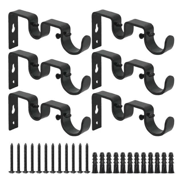 6pz Soporte Cortineros Doble Tubo Para Pared Soporte Cortina