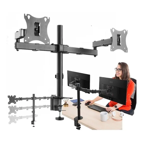 Soporte Brazo Brateck X2 Monitores Desde 17-27 Pulgadas