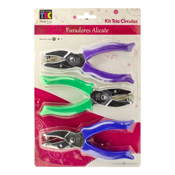 Kit Trio De Furadores Alicate Círculos - Toke E Cire