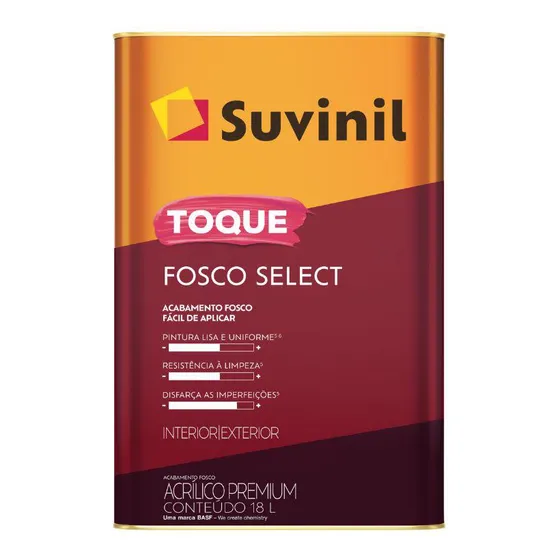 Tinta Acríl Toque Fosco Select Algodão Egípcio 18l Suvinil