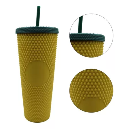 Termo Tumbler Vaso Studded Plastico Popote 700 Ml Colores Color Piña Matte