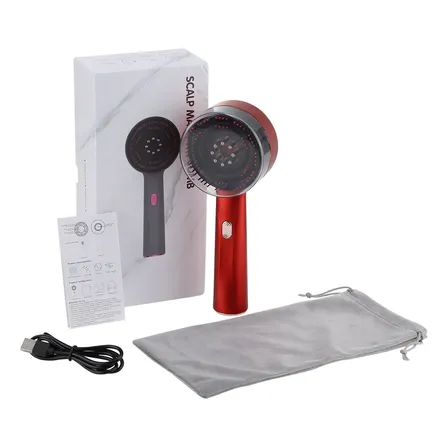 Cepillo Masajeador Eléctrico Recargable 3 Modos Rojo