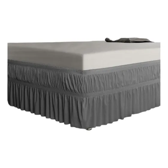 Saia Para Cama Box Bel Capas Solteiro Pronta Chumbo