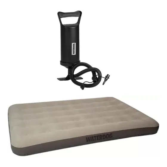 Combo Waterdog Colchon Inflable 1 Plaza + Inflador De Mano