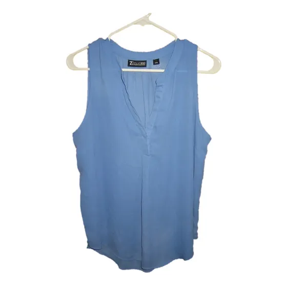 Blusa Dama Casual Chifon Azul 7th Av Ny&co Talla L Original