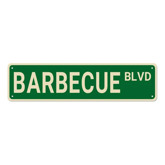 Letrero Calle Para Barbacoa Decoracion Regalo Amante Pared X