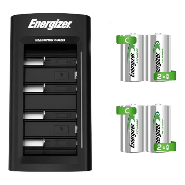 Cargador Universal Energizer + 4 Pilas Recargables Tamaño C