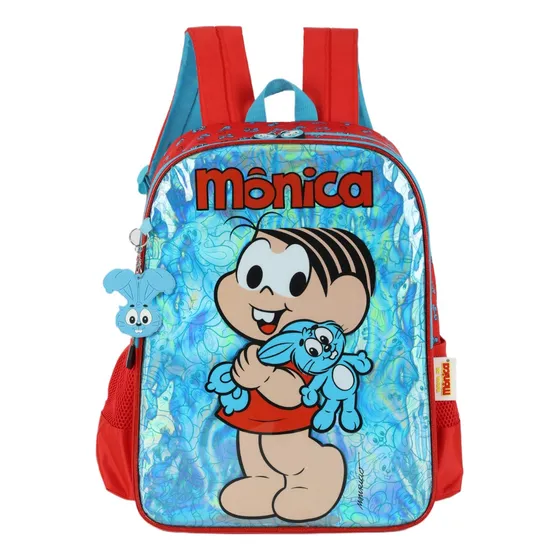 Mochila Escolar Para Meninas Turma Da Mônica Vermelho E Azul Luxcel