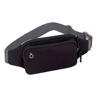 Cangurera Riñonera Deportiva Impermeable Color Negro