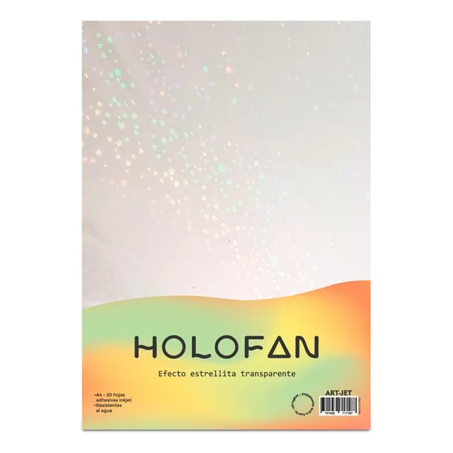 Holofan Art-jet Adhesivo Estrellita Transparente A4 20 Hojas