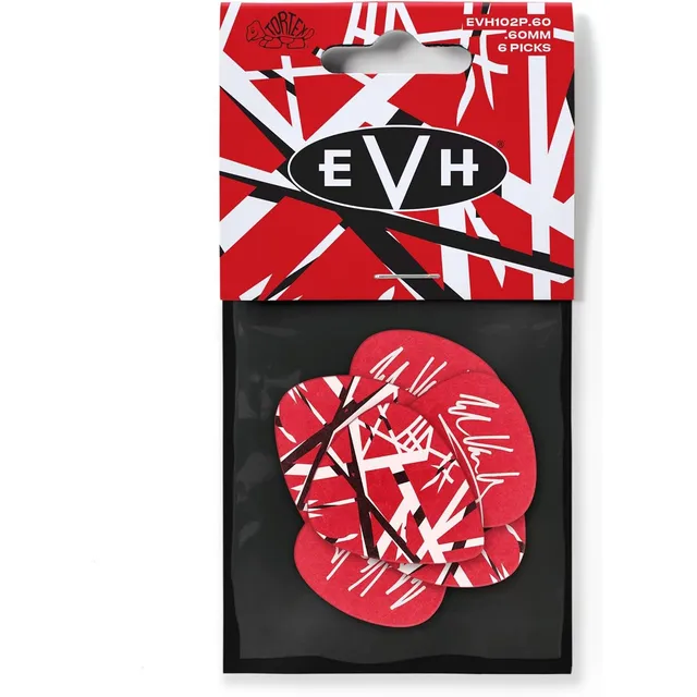 6 Plumillas, Puas Van Halen Dunlop Frankestein Evh 0.60 Color Rojo Tamaño Fino