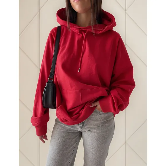 Buzo Canguro Mujer Oversize Con Capucha Rustico