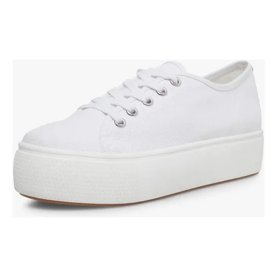 Zapatillas Lona Blanca Con Plataforma Steve Madden Talle 38