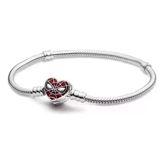 Pulsera Enchapada En Plata Con Dije Broche Spiderman 19 Cm Pulsera Enchapada En Plata Con Dije Broche Spiderman 19 Cm
